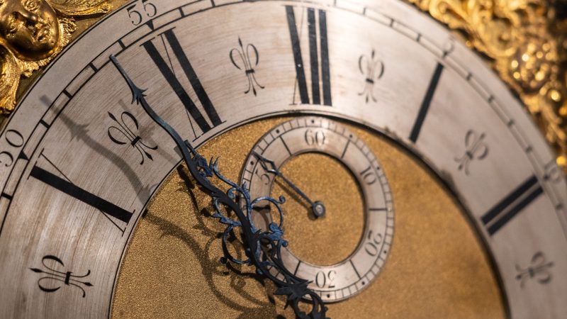 Antique grandfather clock face