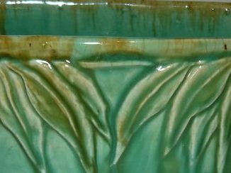 Gum leaf green glazed vase