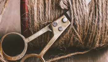 Vintage scissors and twine Found vintage string and scissors
